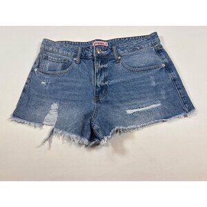 Zis Baby Womens Distressed Denim Shorts Size 13 Medium Wash (J377)